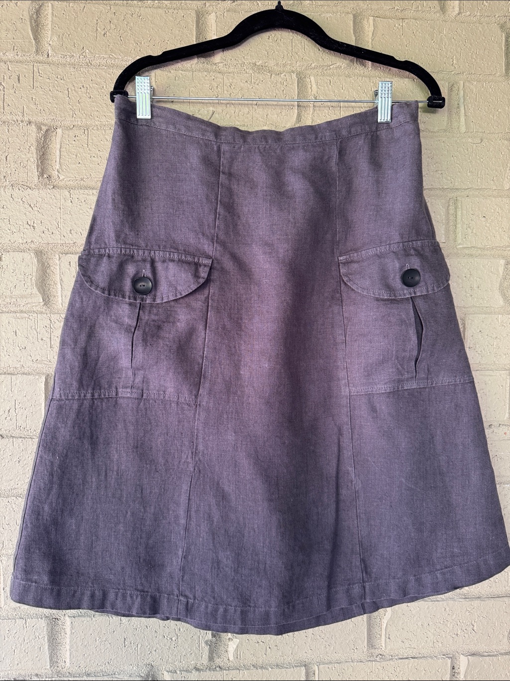 Flax Black A-Line 2 Pocket Skirt
